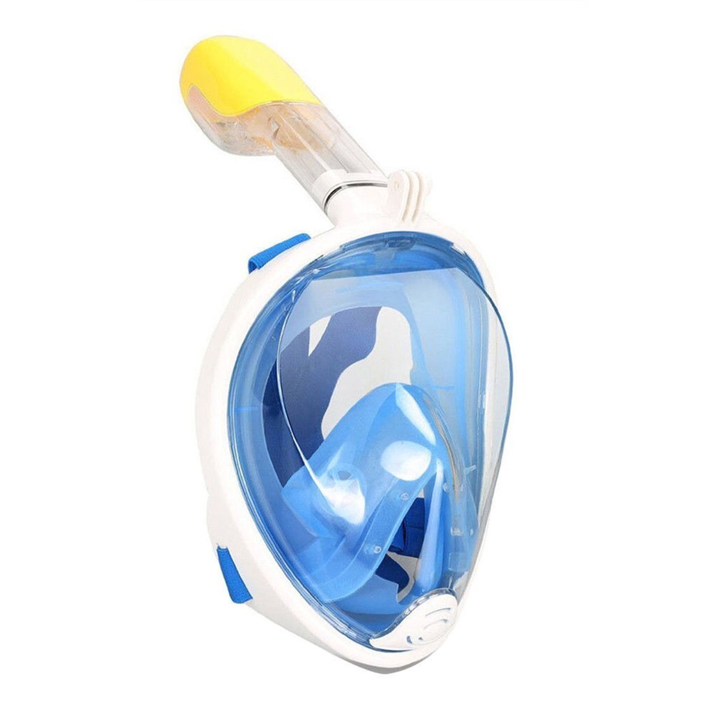 Full ansikts snorkelmaske sjøutsikt antidugg anti-lekkasje lengre snorkelrør universal snorkelmaske for gopro: Voksenmaske