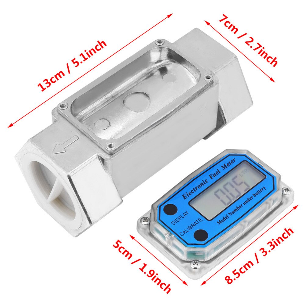 15-120L/Min Digital Meter Diesel Fuel Meter 1.5inch NPT Blue Electronic Meter