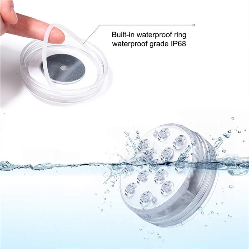 1/2/4Pcs Submersible LED Lights IR Remote Control 13 LED RGB Underwater Spa Light Submersible Lamp For Vase Base Aquarium