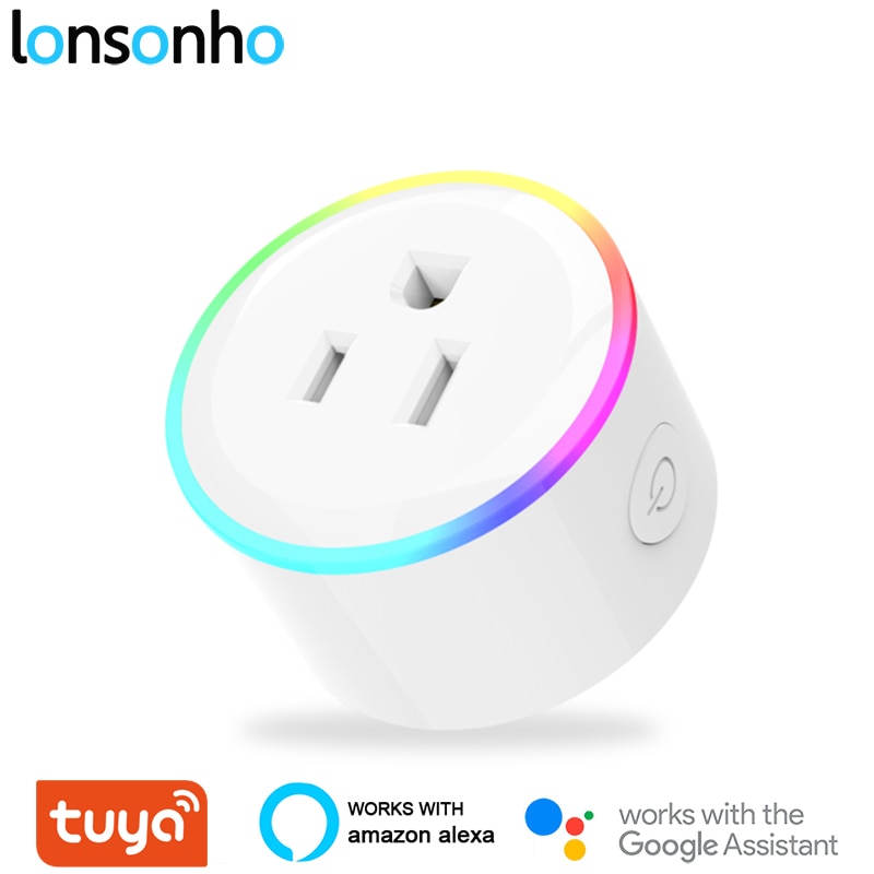 Lonsonho smart støpsel wifi stikkontakt nattlys type b oss støpsel tuya smartlife kompatibel alexa google hjemmeassistent