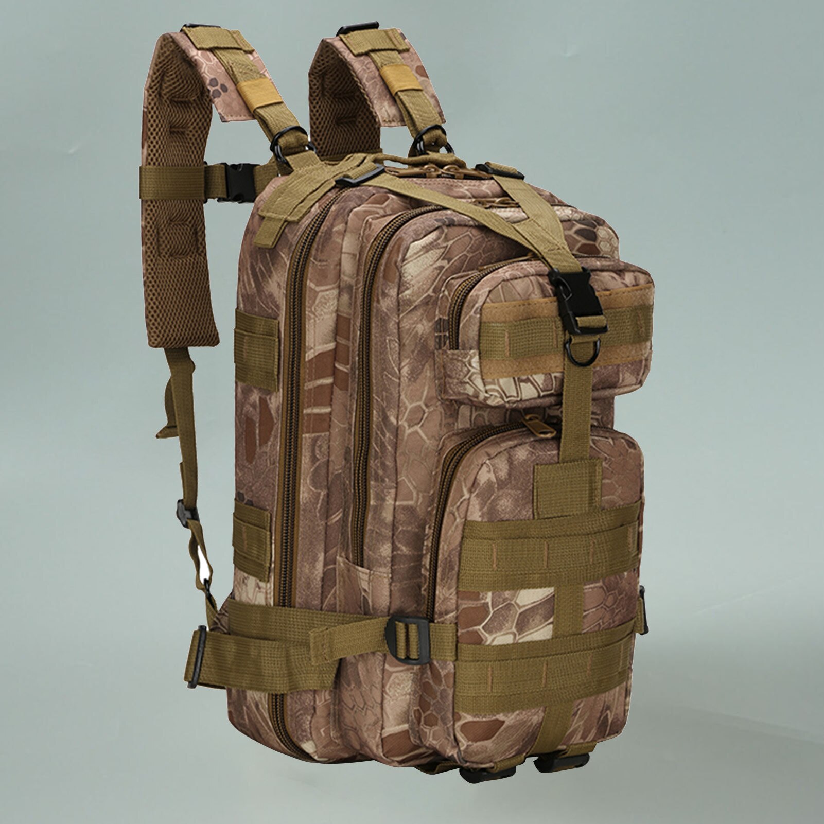 Outdoor Camouflage Backpack Mountain Hiking Daypack Large Capacity Multi Pockets Webbings Rucksacks Climbing Hiking Bags: Style 8