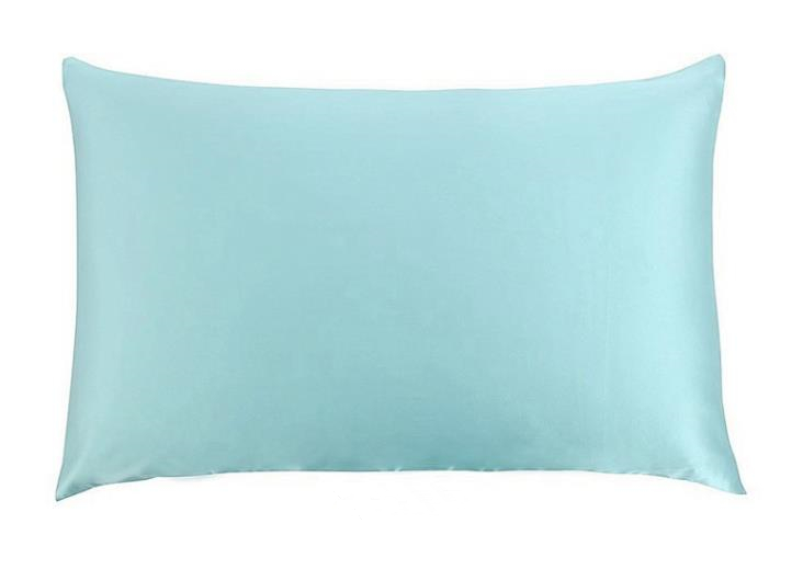 Momme-draps en soie de mûrier | Dimensions: 19, 20x30 pouces, 51X76cm, taille de reine avec fermeture éclair cachée, modèle 100%: 6 light blue