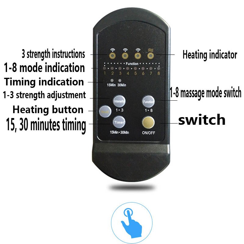 Electric Portable Heating Vibrating Back Massager Chair In Cussion Car Home Office Lumbar Neck Mattress Pain Relief