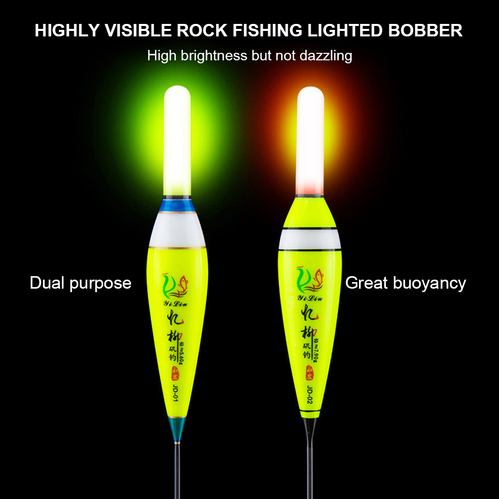 Flotteur lumineux à LED pour pêche de jour et de nuit, carpe, roche, haute sensibilité, éclairage électronique