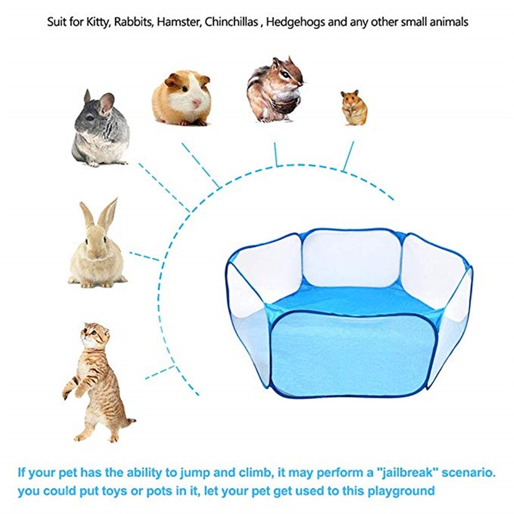 Breathable and Transparent Pet Playpen Outdoor Indoor Exercise Portable Fenc uitable Guinea Pig Hamster Chinchillas Hedgehog: Default Title