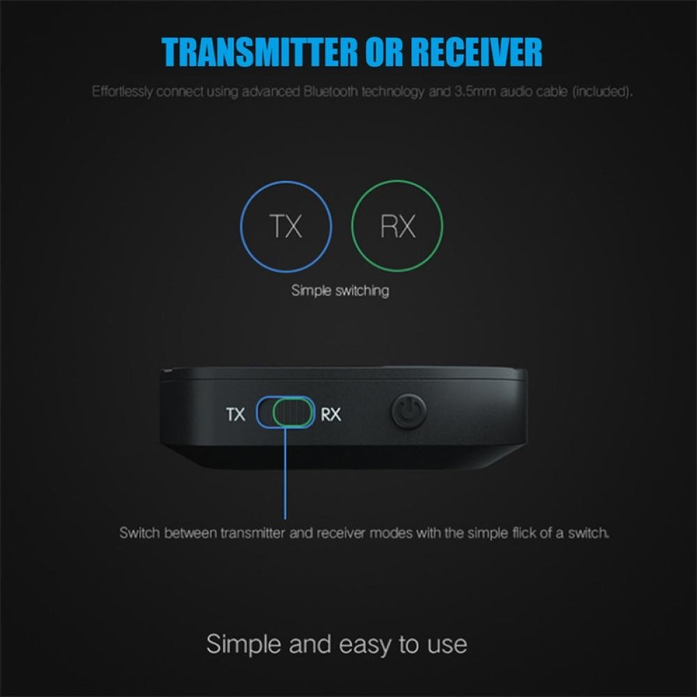 2 IN 1 Bluetooth 5.0 Receiver Transmitter Real Stereo Bluetooth Wireless Audio Adapter With 3.5MM AUX For TV MP3 PC Headphone