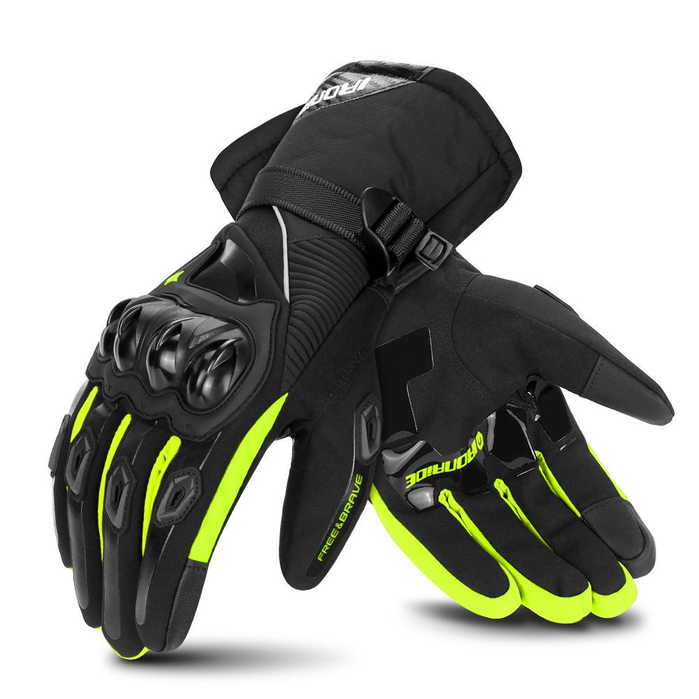 Guanti Moto invernali impermeabili Touch Screen uomo guanti Moto guanti protettivi antivento guanti Moto Motocross: Army Green / XXL