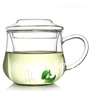 1Pc 280Ml Hittebestendige Glas Bloem Koffie Glazen Theepot Cup Os 0076