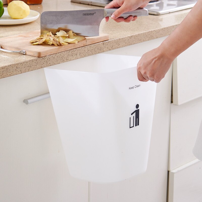 Plastic Square Trash Bucket Bin Office Bathroom Kitchen Trash Can
