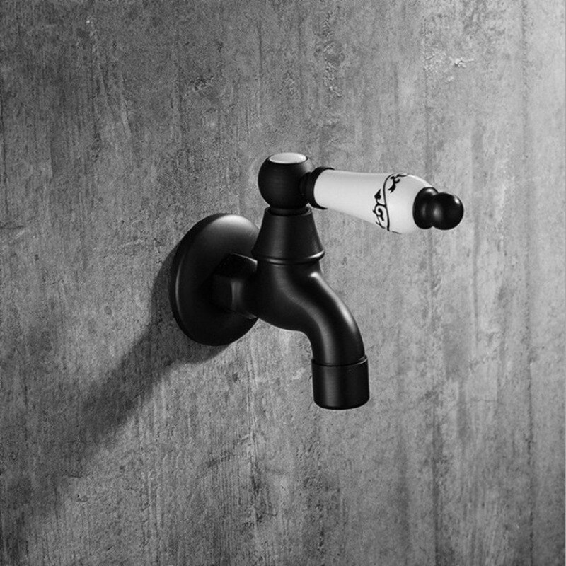 Retro Wall Mounted Single Cold Washing Machine Hand Faucet Quick Opening and Water Nozzle for Bathroom Gardening Mop Pool Tap