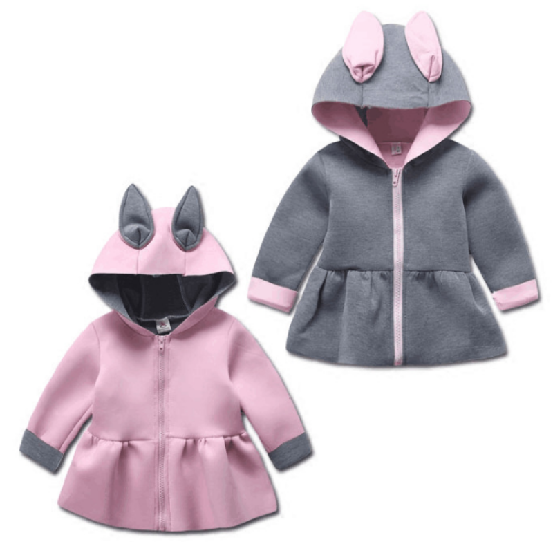 Baby Meisjes Pasen Jas Lente Baby Meisjes Prinses Jas Konijn Oor Hoodie Toevallige Bovenkleding Voor Meisje Zuigelingen Kleding