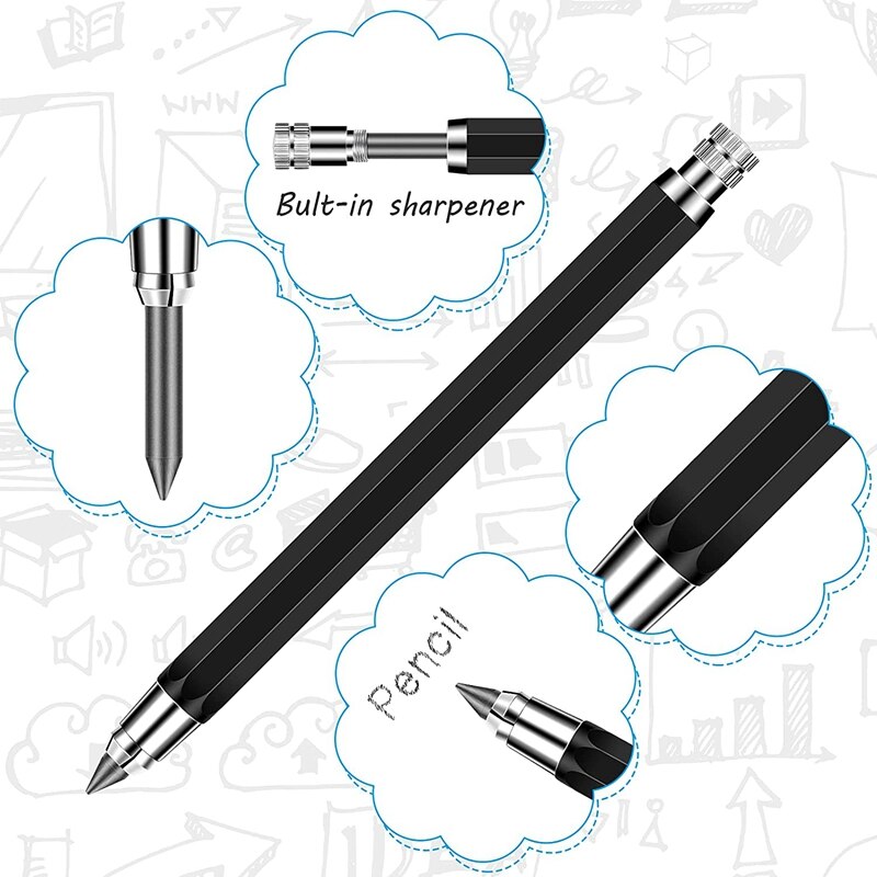 3 Stuks 5.6 Mm Automatische Mechanische Potlood Met Lood Vulling, Mechanische Opstellen Potlood Set Voor Crafting Art Schetsen