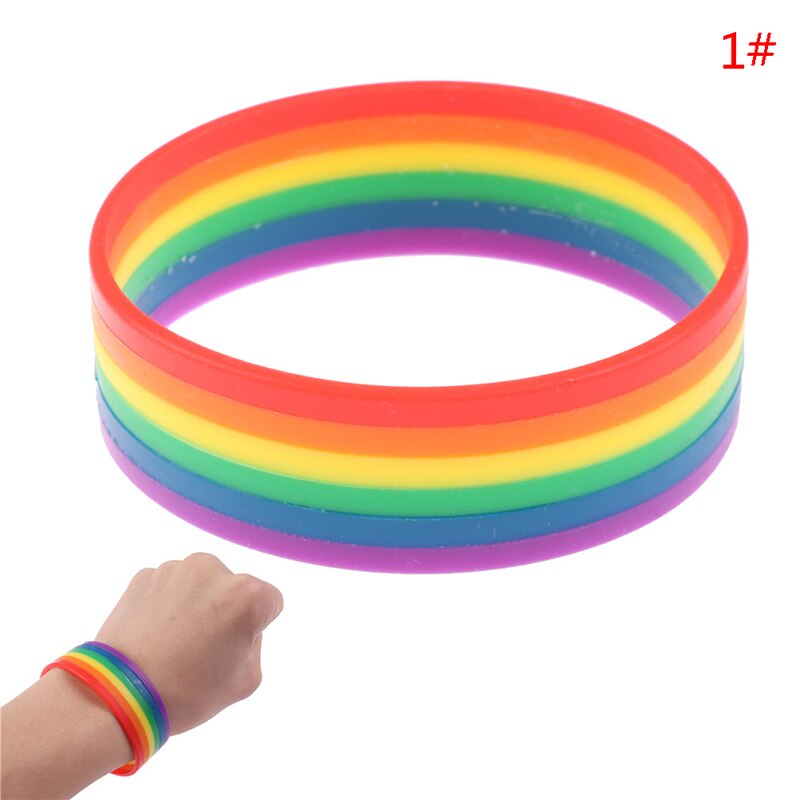 10 soorten unisex lgbt regenboog letters sport polsbandje gay lesbische pride siliconen rubber polsbandje armband feest parade: A