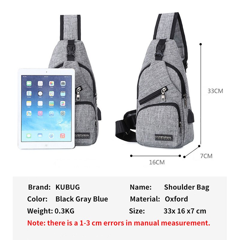 Heren crossbody tassen usd opladen schoudertassen mannen anti-diefstal borsttas school zomer korte reis koerierstas