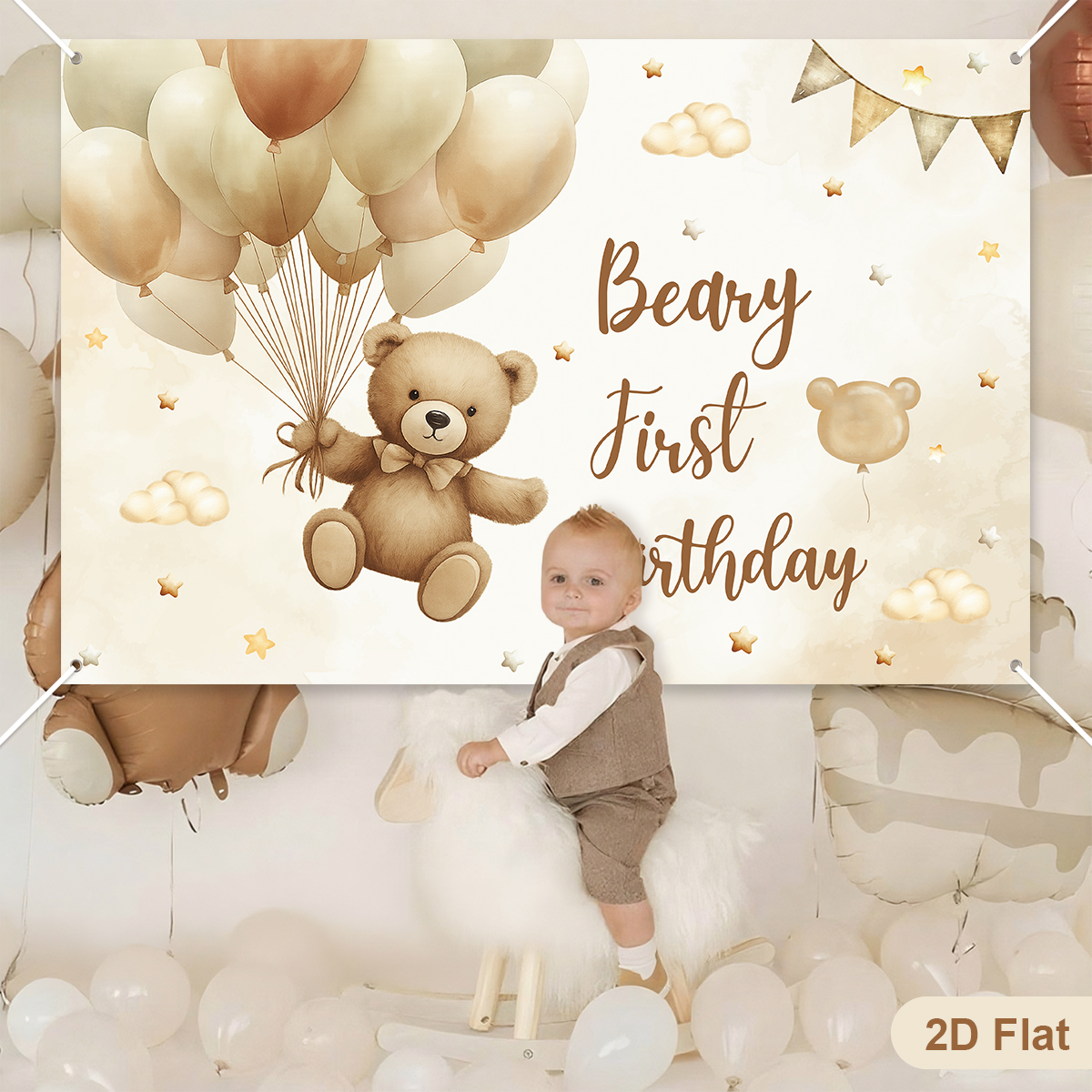  Bruine beer thema achtergrond 1e verjaardag partij decoratie kinderen gunsten kleine beer foto achtergrond banner baby shower benodigdheden