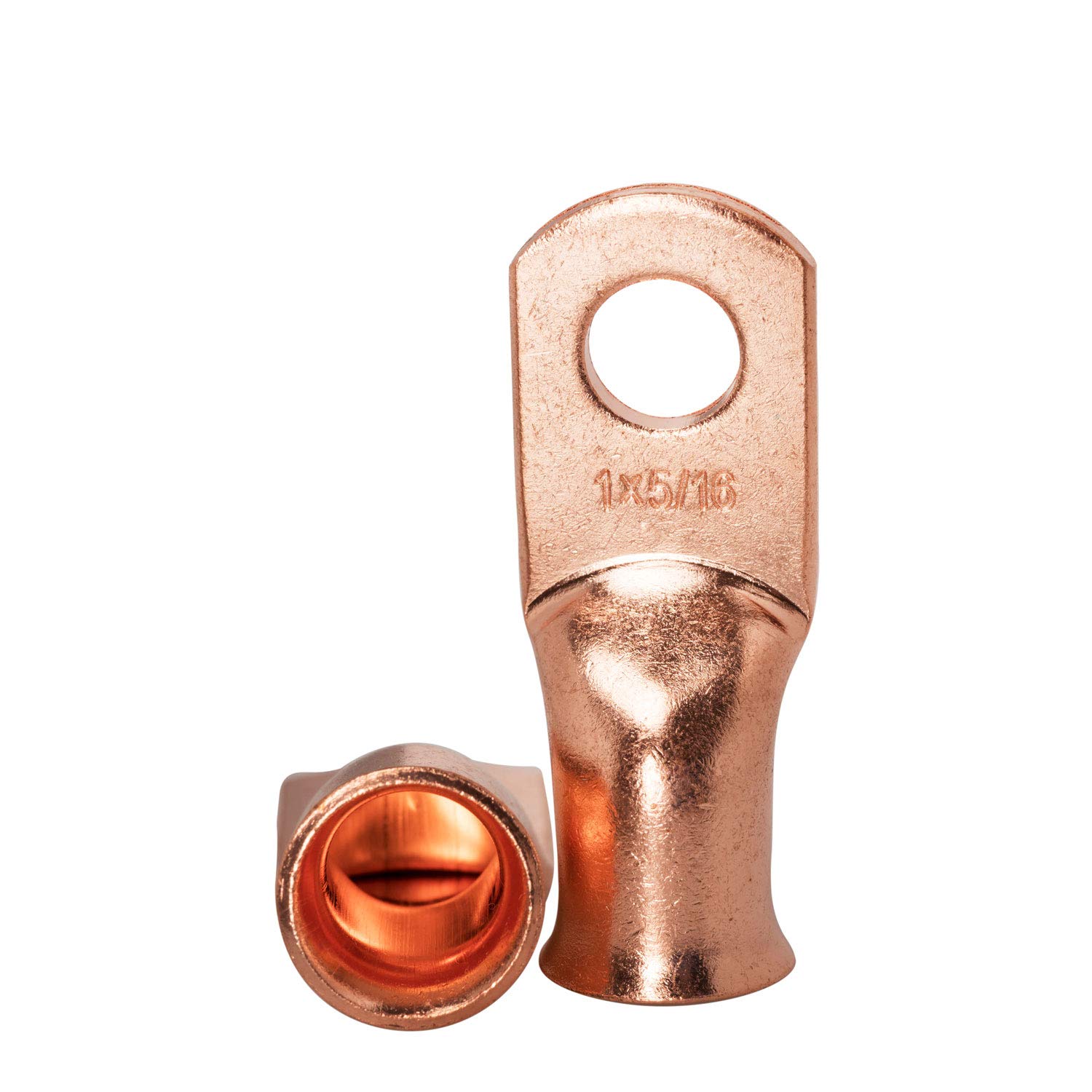 10/25Pcs 1AWG Electrical Wire Ring Connectors Copper Tube Lug Battery Starter Cable Welding Crimp Terminals