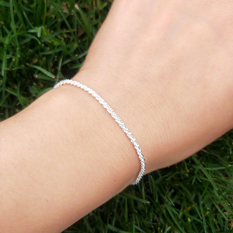 Silver Color Chain Anklets For Women Beach Jewelry Tobilleras Pulsera Para Tobillo Link Simple Ankle Bracelet Best