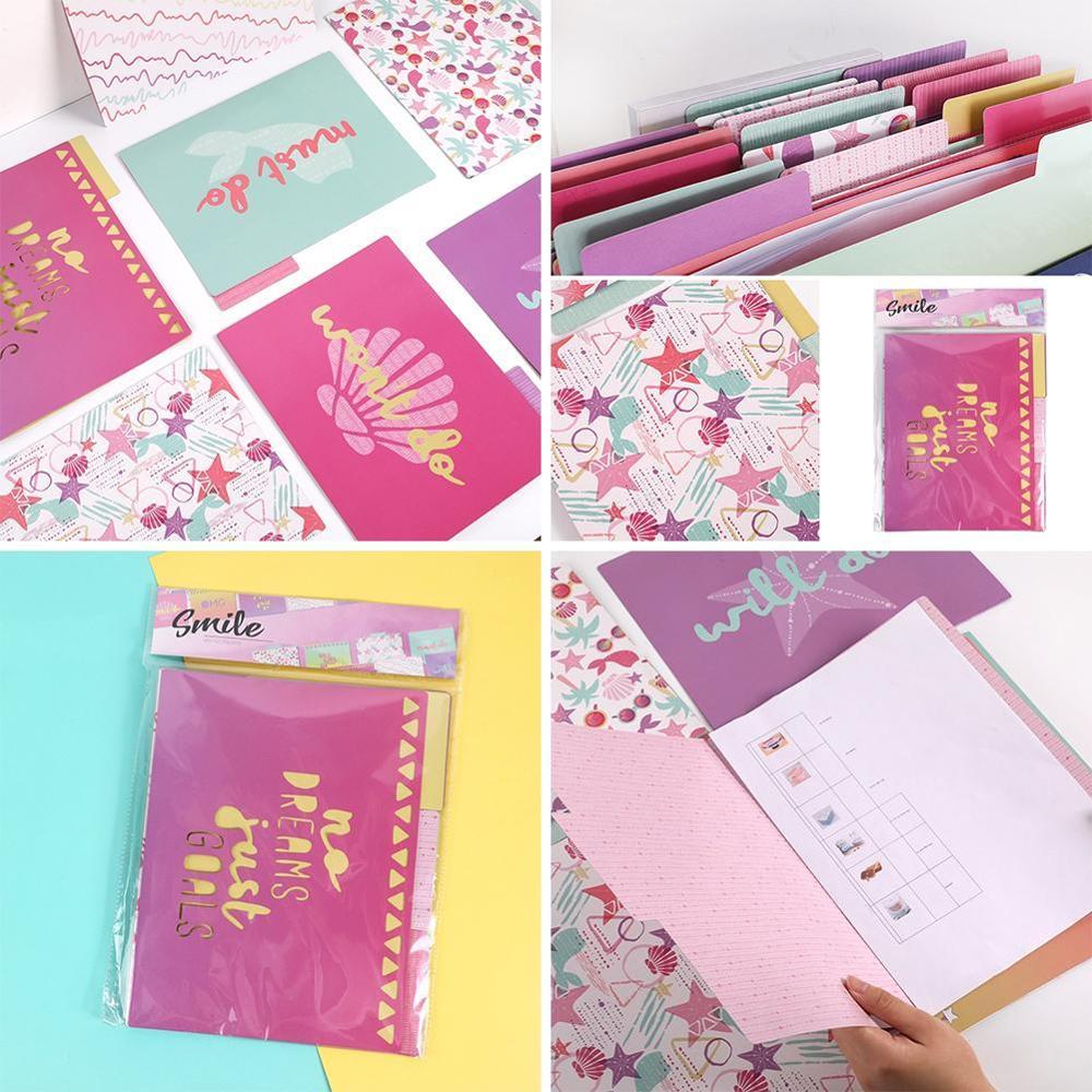 9 pièces A4 papier porte-fichiers séparateur Page Index papier papier protecteur papier dossier protéger Document sac organisateur