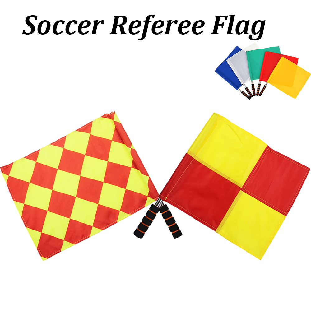 Fodbolddommerflag linjedommerflag og opbevaringstaske fair play sportskonkurrence kampdommerudstyr