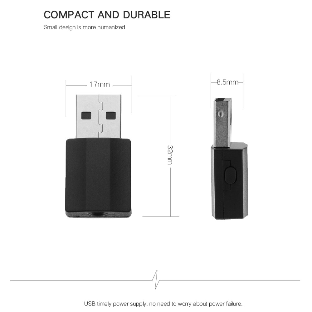 Mini 3.5mm AUX Stereo bezprzewodowy Adapter Bluetooth 5.0 nadajnik Bluetooth odbiornik samochodowy muzyka nadajnik Bluetooth do telewizora