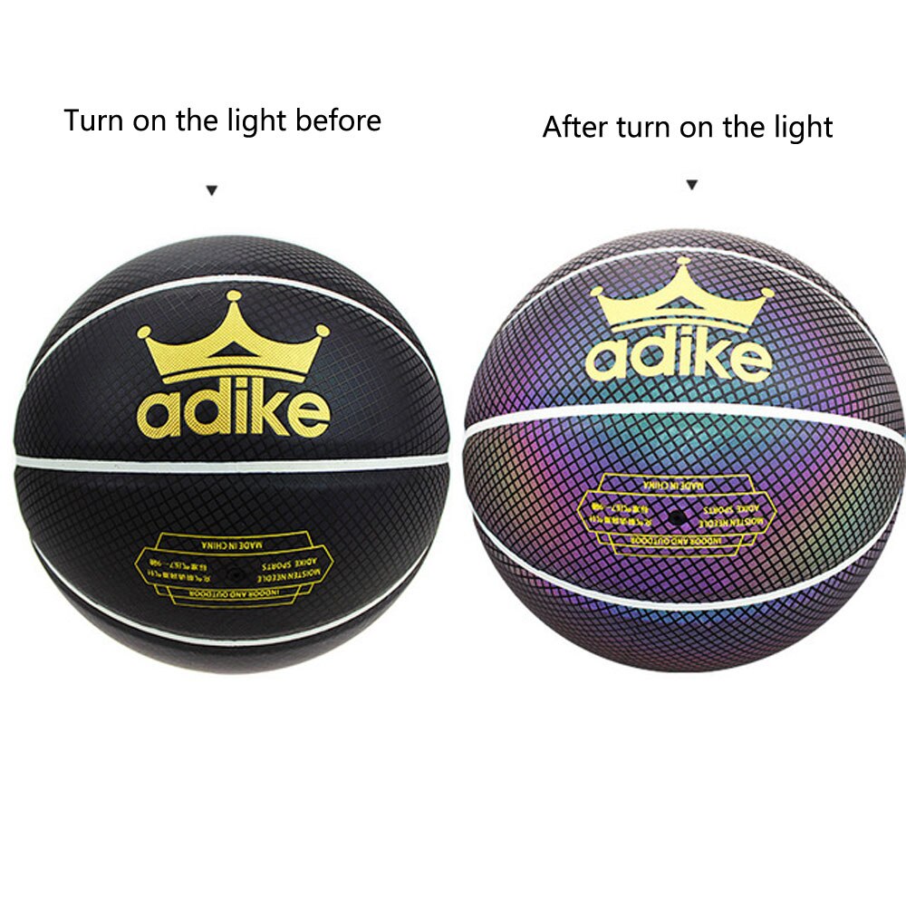 Luminous Basketball - Size 7 - Reflective - Leather - Night Glow: A