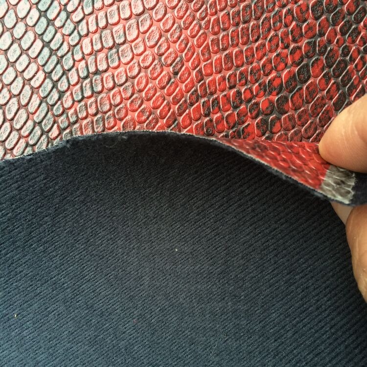 Leatheroid syntetisk pu imitera python ormskinn lädertyg råmaterial  y004