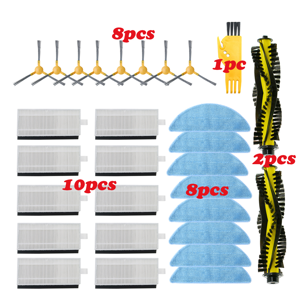 Side brush + Filter + Mop + Roller Brush for Mamibot Exvac660 650 Robot Vacuum Cleaner Replacement Kit: Chocolate