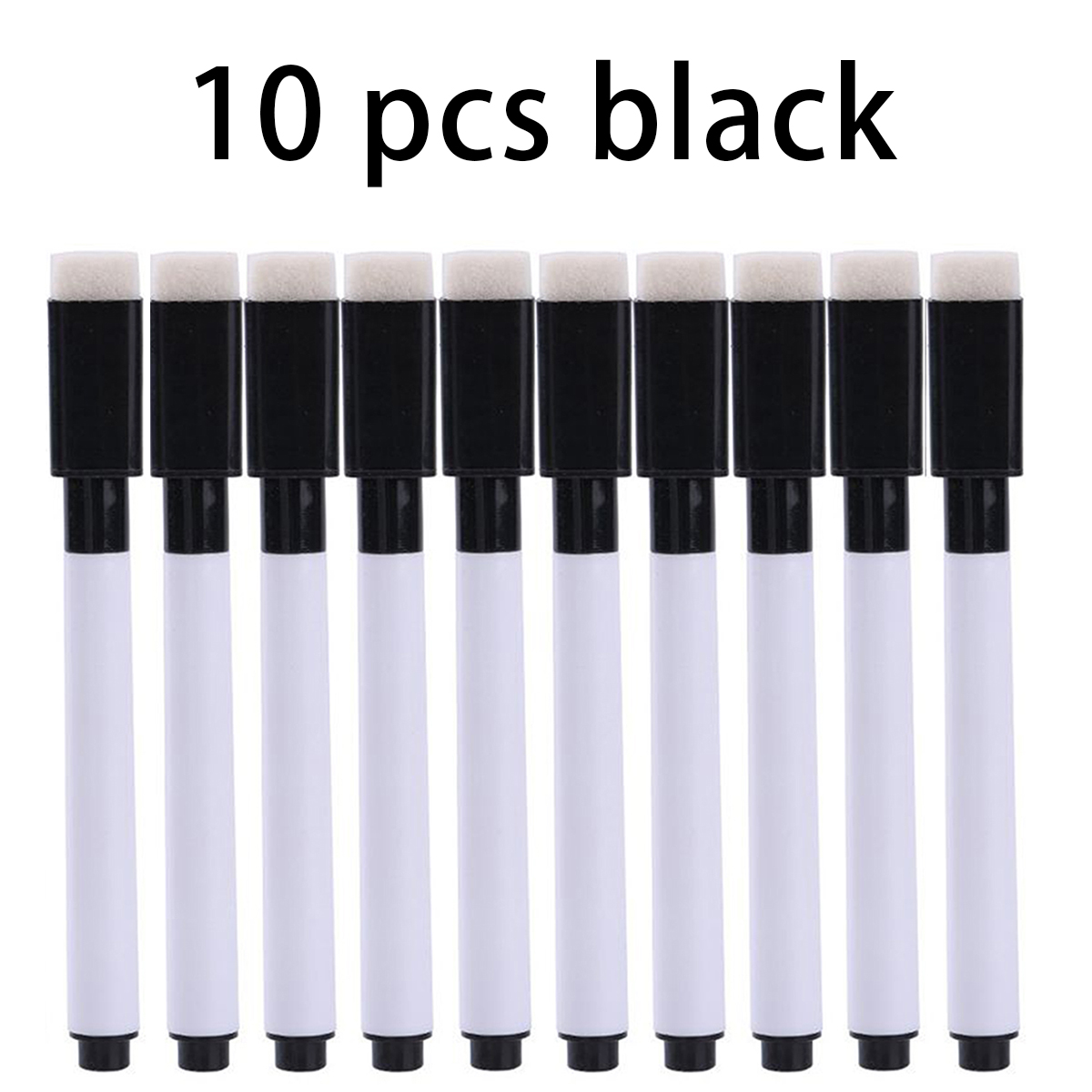 10 stuks magnetische whiteboard pen zwart/kleur wit bord markers ingebouwde gum school kantoor graffiti tekenpen benodigdheden
