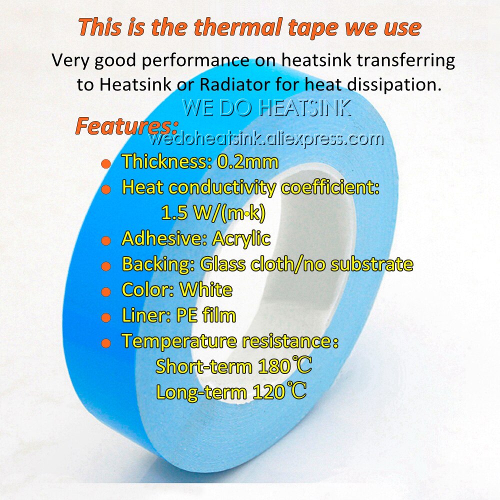 WE DO HEATSINK 10x35x10mm Aluminum DIP Cooling Cooler Heatsink With Blue Thermal Conductive Heat Transfer Adhesive Pad