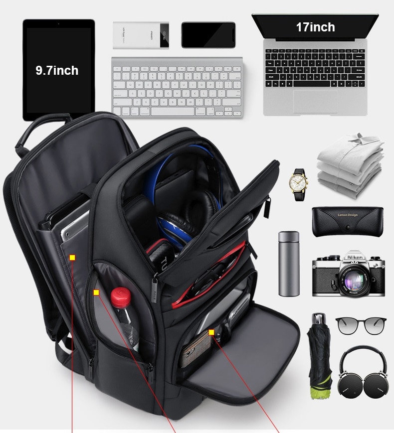 Spritzen-nachweisen Laptop Rucksack für Männer 17 17,3 Zoll Hohe Kapazität Multi-funktion Oxford Tuch Reisen Schule Rucksack usb