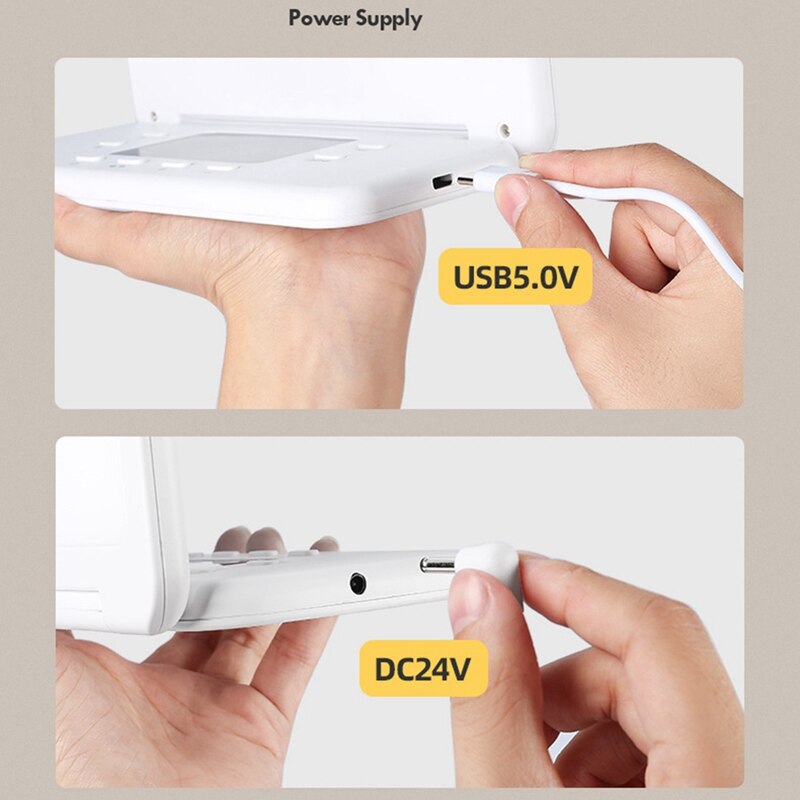 Light Therapy Lamp, UV-Free 10000 Lux LED Light, Adjustable Brightness Levels, Press Control, Alarm Function