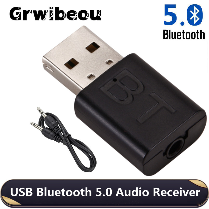 Usb Bluetooth 5.0 Receiver Draadloze Adapter Muziek Speakers 3.5Mm Aux Auto Stereo Audio Adapter Voor Tv Hoofdtelefoon Luidspreker Auto MP3