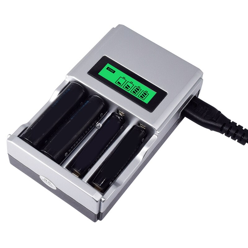 Four Slots Lcd Smart Battery Charger For Aa Aaa Rechargeable Battery Ni-Mh Ni-Cd Aaa Aa Rechargeable Batteries(Eu Plug)