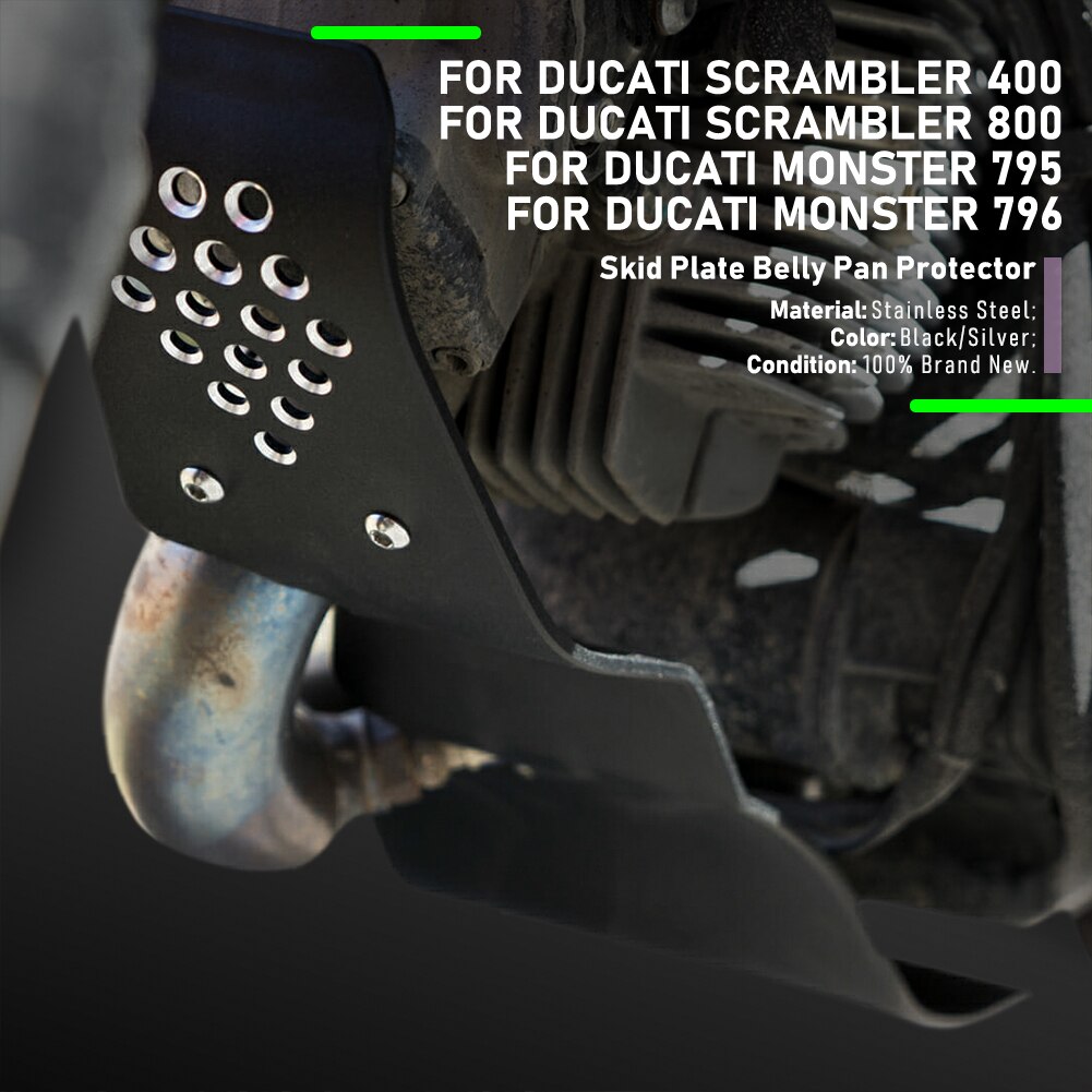 Engine Guard Cover Belly Pan Protection Skid Plate For Ducati Scrambler 400 800 Monster 795 796 16
