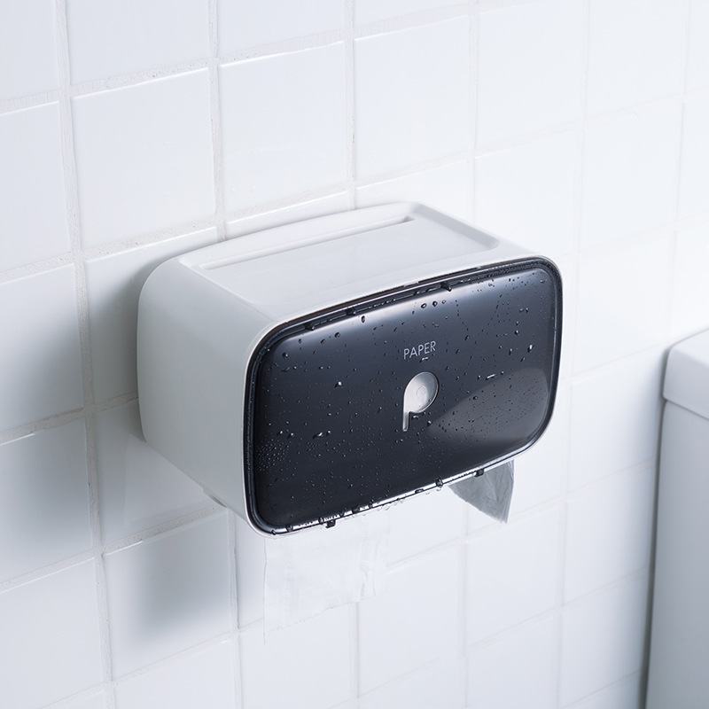 Platz Alu Toilettenpapierhalter Mit Telefonablage – Antik Schwarz, Wandmontage – 18x9x7 Cm