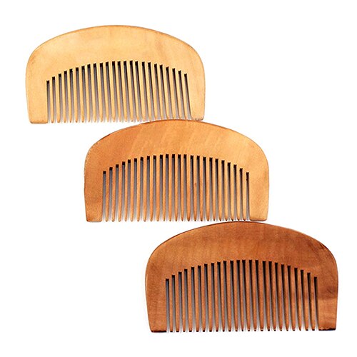 Hair Health Care Natural Peach Wood Comb Close Teeth Anti-Static Head Massage