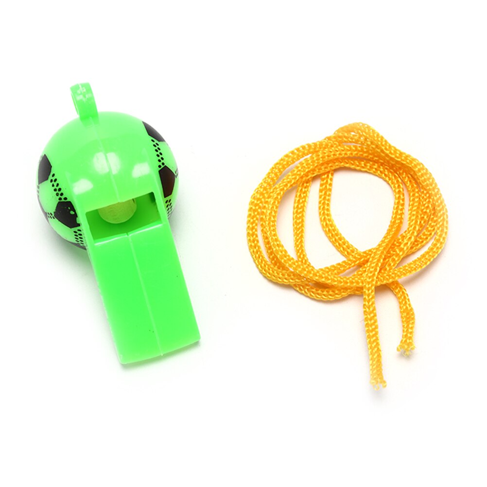 6pcs/lot Plastic soccer football whistle cheerleading toys whistles toys with ropes Survival Outdoor Accessories 3.3*5cm