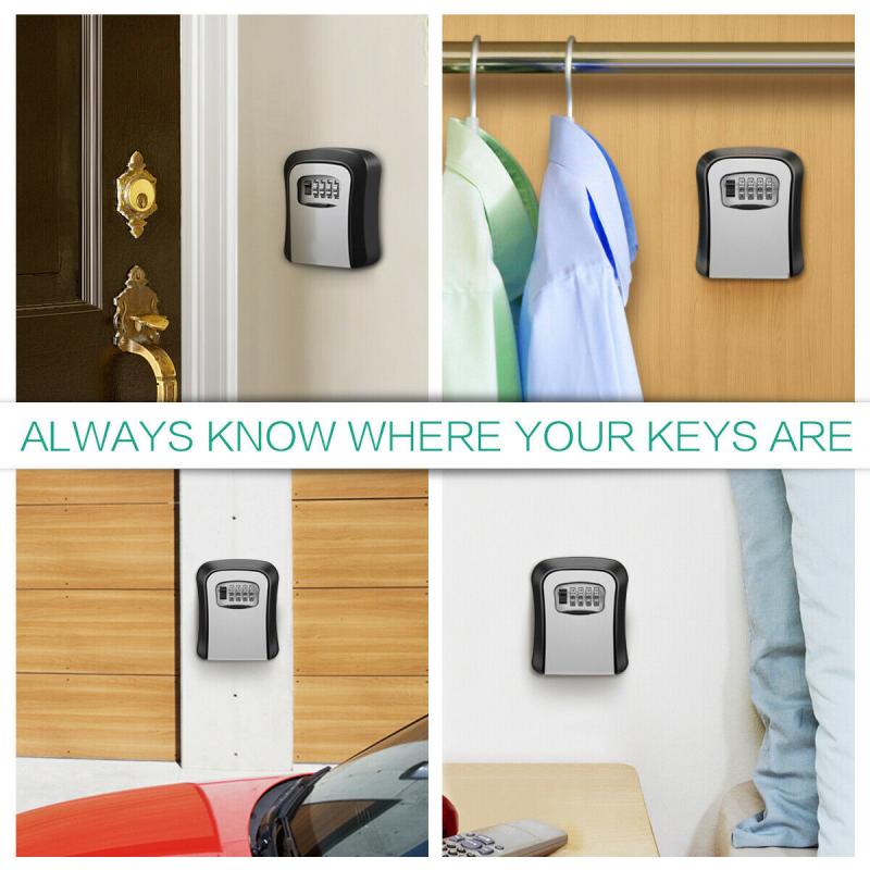 Wall-mounted Password Key Box Padlock Box Storage Box Outdoor Metal Password Storage Box In Stock