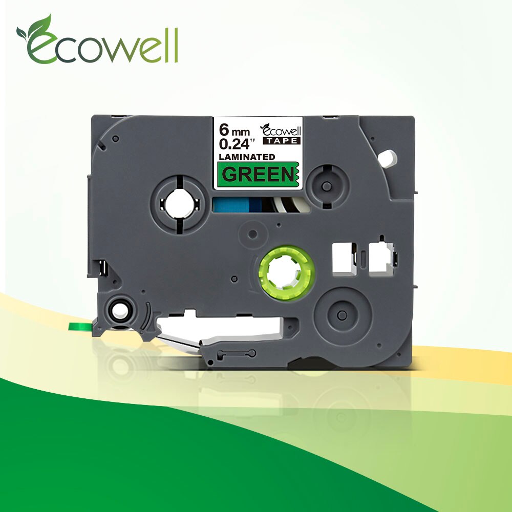 Ecowell 1 sztuk 6mm taśmój etykietowe tze-211 tz211 111 kompatybilny dla brat p-dotykać drukarki tz-211 tz tze211 tze 211 dla drukarka robić etykiet: czarny on zielony