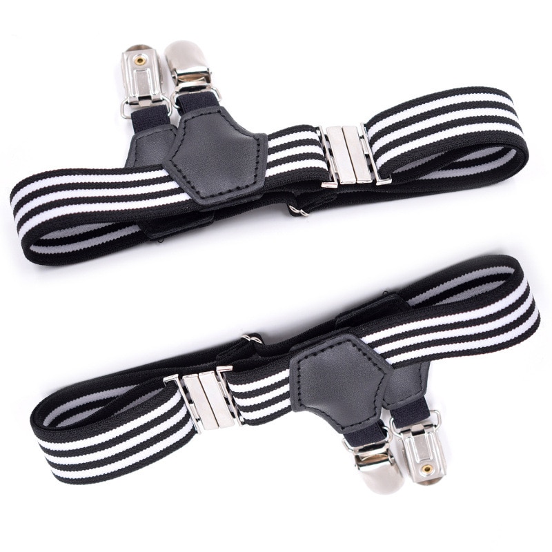 Bretelles pour chaussettes hommes et femmes, 1 paire, porte-jarretelles, élastique réglable, sangles de maintien pour les jambes, clips pour chaussettes pour T-shirt, YLM9242