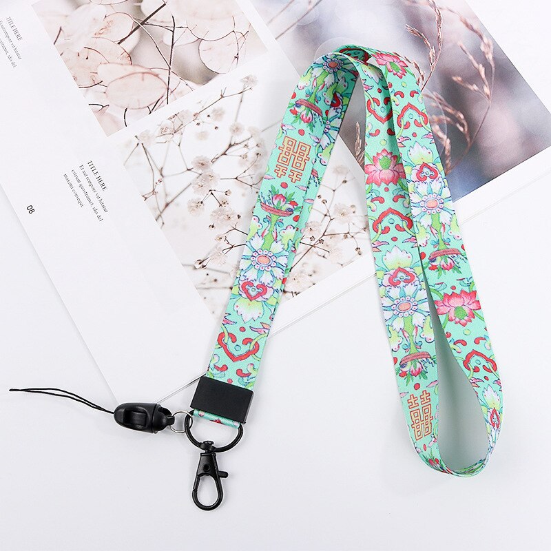 Shellnail-cordón de estilo étnico para teléfono móvil, correas universales para colgar en el cuello, cuerda larga, adorno, cuerdas: green