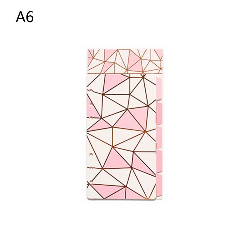 1Set A5 A6 Loose Leaf Notebook Divider 6 Hole Index Separator Binder Stationery 3 Colors Optional