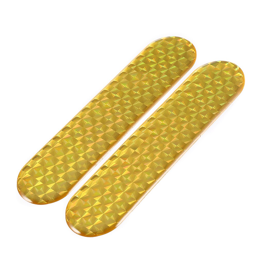 2 Stuks Auto Reflecterende Sticker Auto Deur Sticker Decal Waarschuwing Tape Reflecterende Strips 3 Kleuren Veiligheid Mark Reflector Auto Stickers: YELLOW