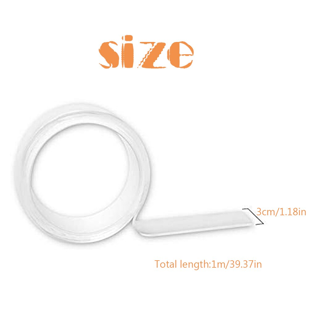 Double Sided Traceless Adhesive Nano Tape Removable Washable Reusable Tape outdoor walls, kitchens, bathrooms, carpet fixing