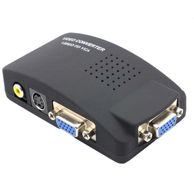 CVBS AV to VGA converter VGA+S-video Composite RCA in to VGA out for PC to TV