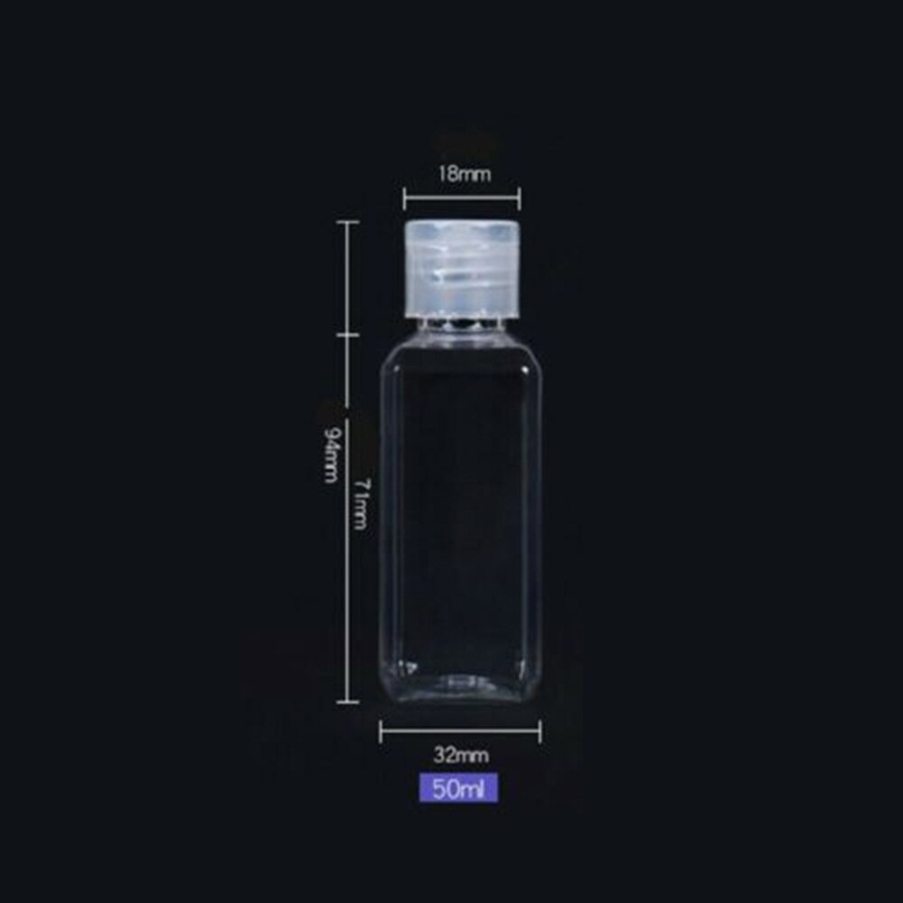 50ml/100ml genomskinliga tomma flaskor plast mini påfyllningsbar behållare tomma kosmetiska flaskor