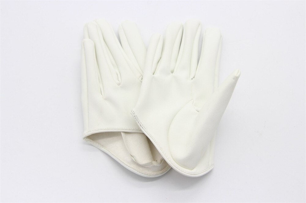 Faux Leather Male Female Five Finger Half Palm Gloves Mittens Cosplay Accessory