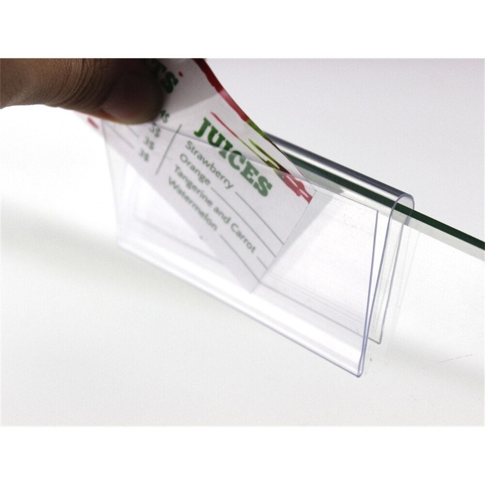 10/8/6Cm X 4.2Cm Clear Plastic Pvc Prijskaartje Teken Label Display Clip Houder Voor supermarkt Store Hout Glas Plank Fitting 50Pcs