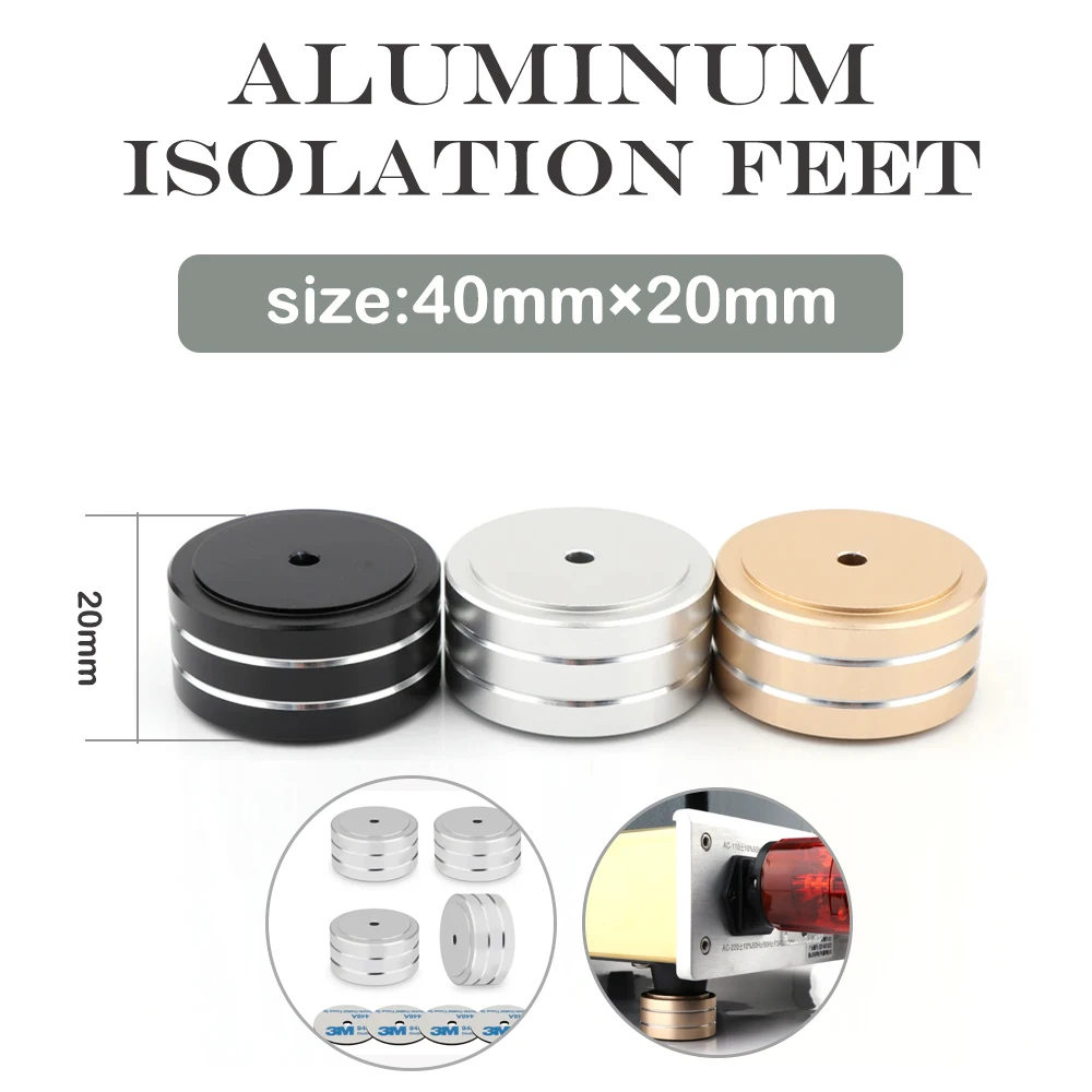 SP4010 HiFi 4Pcs 40x20mm AMP Speaker Aluminum gold solation Feet Pad Use For Turntable DAC Stereo Audio Speaker Amplifier silver