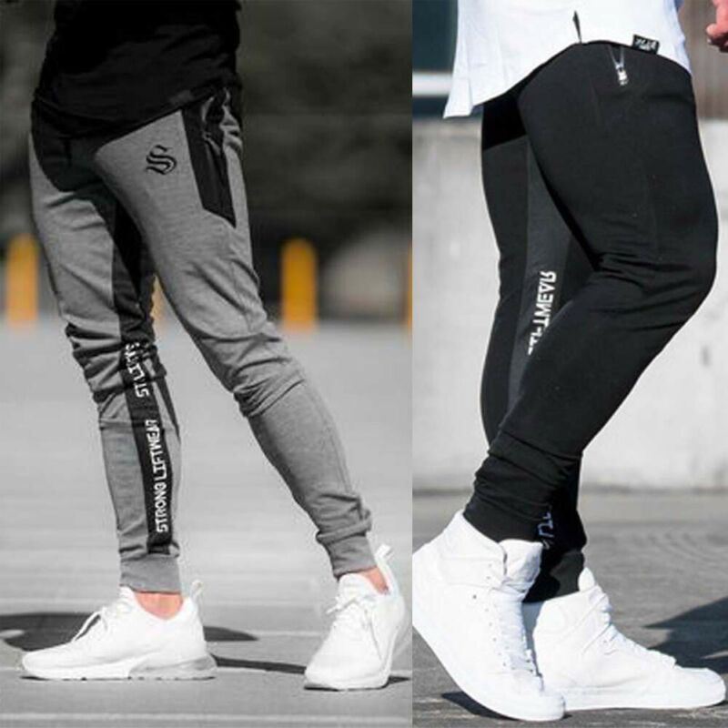 M-XXL Men Long Casual Sport Pants Gym Slim Fitness Trousers Running Joggers Bodybuilding Workout Skinny Sweatpants